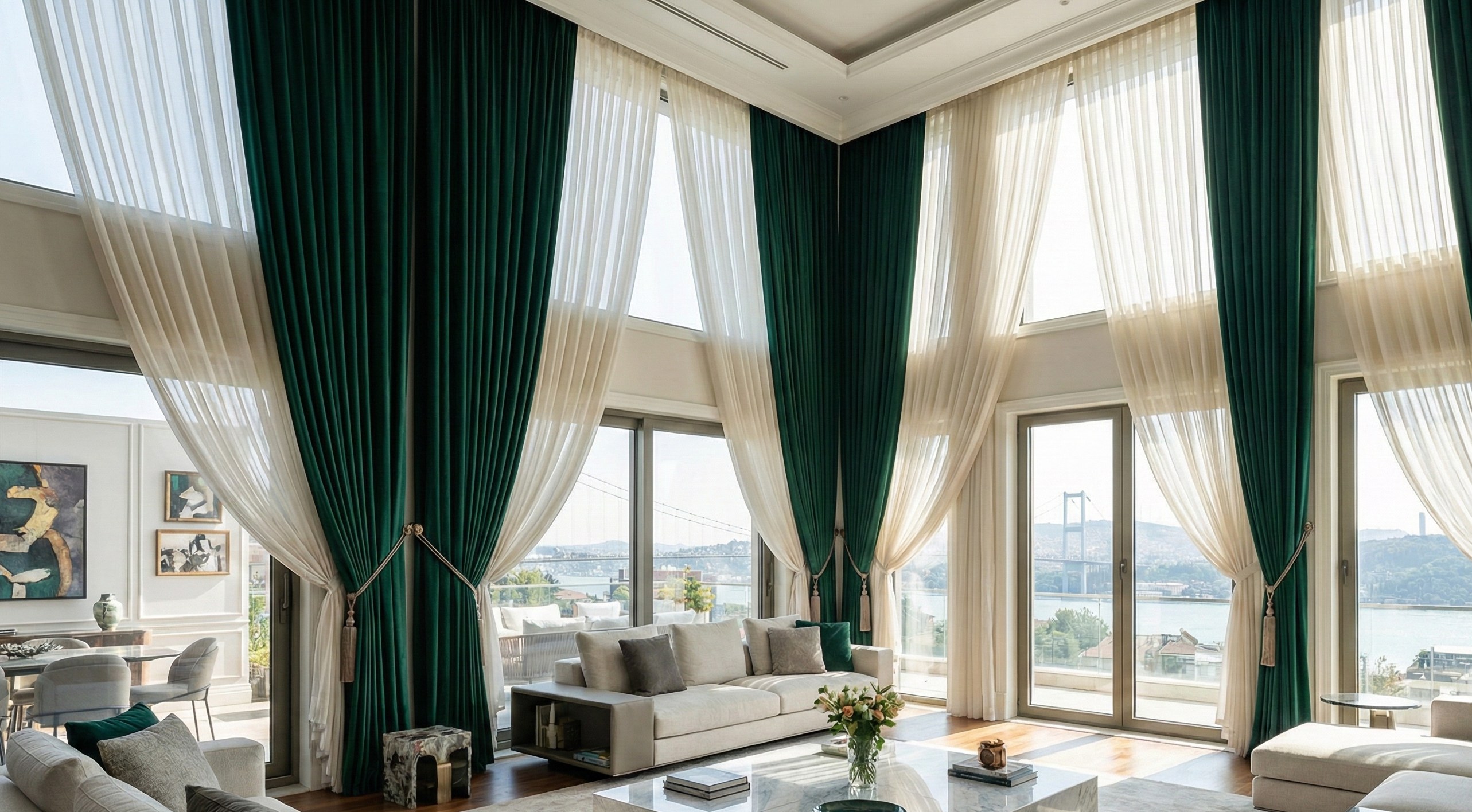 Istanbul Lüks Rezidans - Beşiktaş Perde Uygulamasi - Ev Dekorasyonu