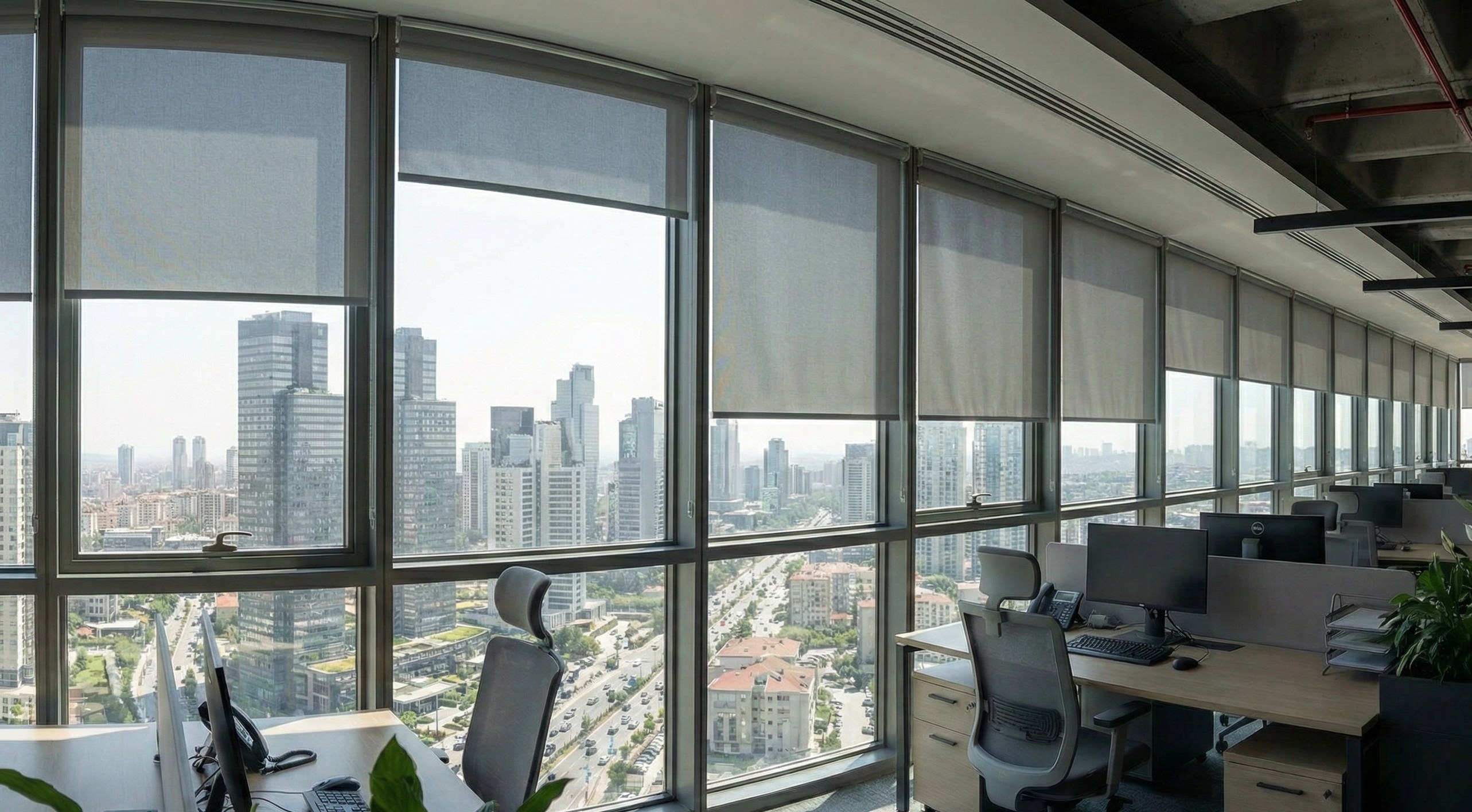 Istanbul Ofis Projesi - Şişli Perde Uygulamasi - Ofis Dekorasyonu